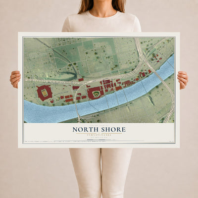 Map of North Shore, Pennsylvania, 24 x 36 inch unframed archival matte print