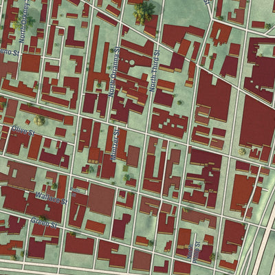 Close-up of the map of Northern Liberties, Pennsylvania print showing street and building detail