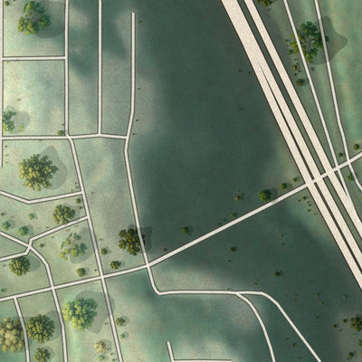Close-up of the map of Northview Heights, Pennsylvania print showing street and building detail