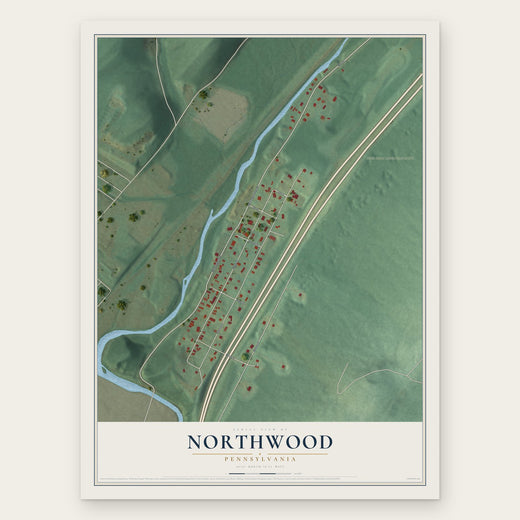 Northwood, Pennsylvania map print, the full design