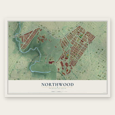 Northwood, Philadelphia, Pennsylvania map print, the full design