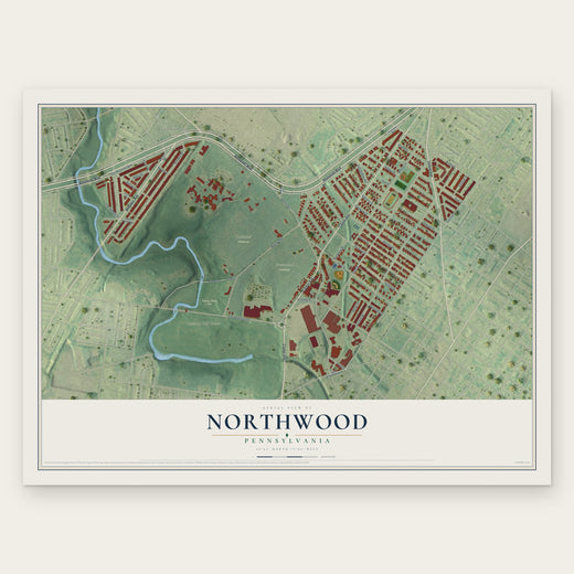 Northwood, Philadelphia, Pennsylvania map print, the full design
