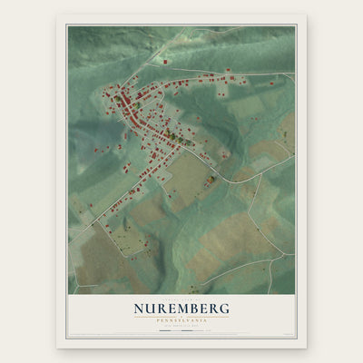 Nuremberg, Pennsylvania map print, the full design