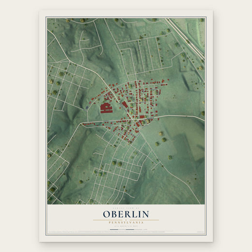 Oberlin, Pennsylvania map print, the full design
