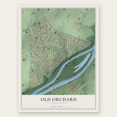 Old Orchard, Pennsylvania map print, the full design
