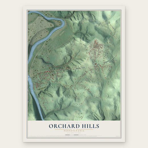Orchard Hills, Pennsylvania map print, the full design