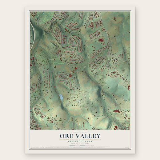Ore Valley, Pennsylvania map print, the full design