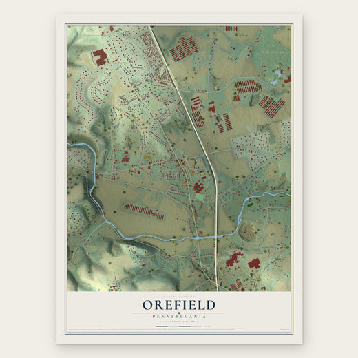 Orefield, Pennsylvania map print, the full design