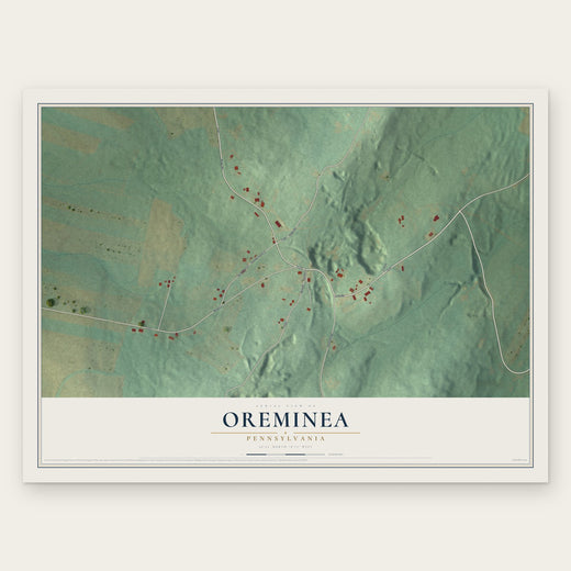 Oreminea, Pennsylvania map print, the full design