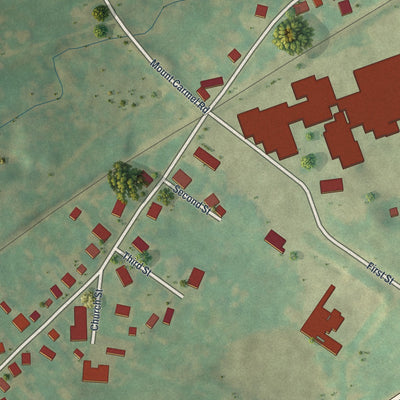 Close-up of the map of Orrtanna, Pennsylvania print showing street and building detail