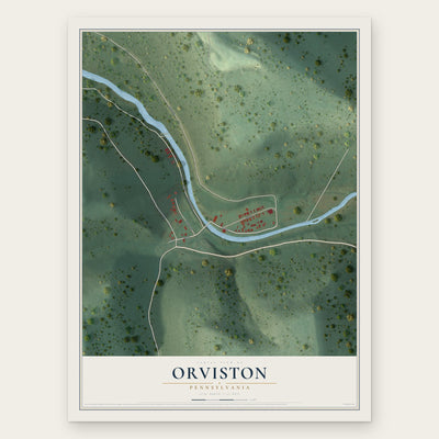 Orviston, Pennsylvania map print, the full design