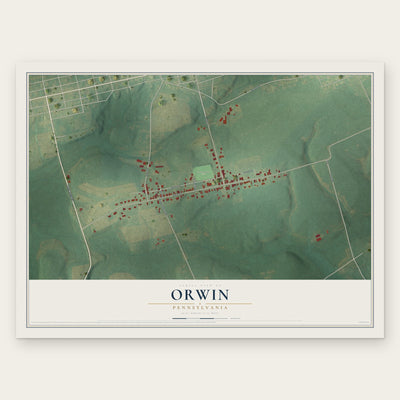 Orwin, Pennsylvania map print, the full design