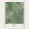 Oval, Pennsylvania map print, the full design