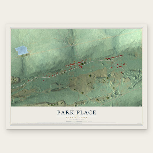 Park Place, Pennsylvania map print, the full design