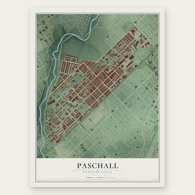 Paschall, Pennsylvania map print, the full design