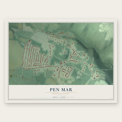Pen Mar, Pennsylvania map print, the full design