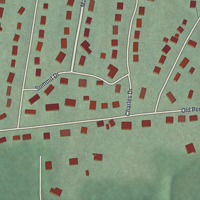 Close-up of the map of Pen Mar, Pennsylvania print showing street and building detail