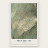 Penn Estates, Pennsylvania map print, the full design