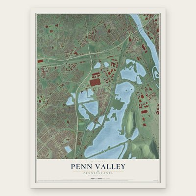 Penn Valley, Pennsylvania map print, the full design