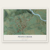 Penns Creek, Pennsylvania map print, the full design