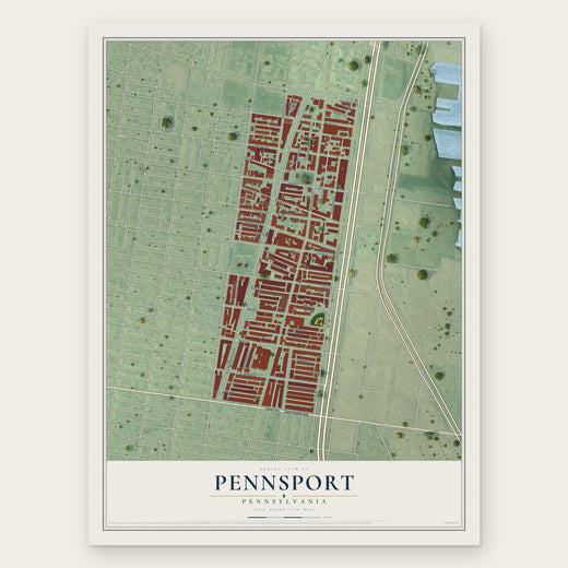 Pennsport, Pennsylvania map print, the full design