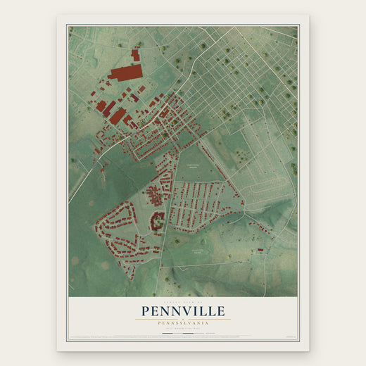 Pennville, Pennsylvania map print, the full design