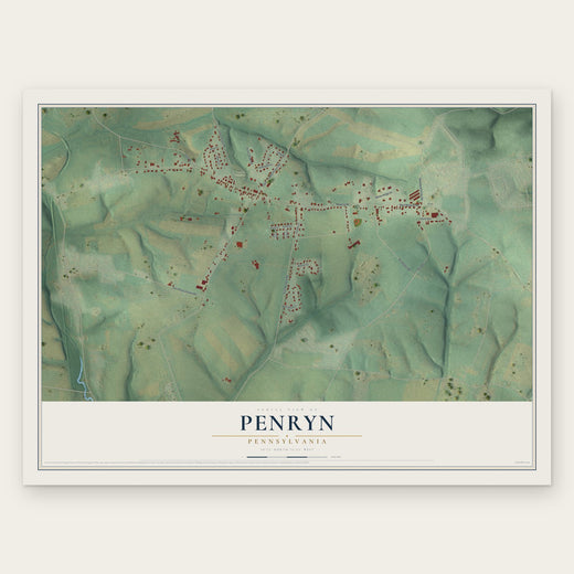 Penryn, Pennsylvania map print, the full design