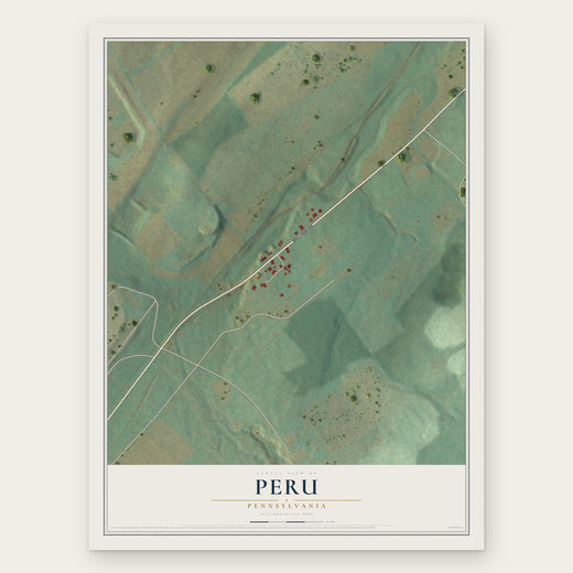 Peru, Pennsylvania map print, the full design