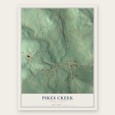 Pikes Creek, Pennsylvania map print, the full design