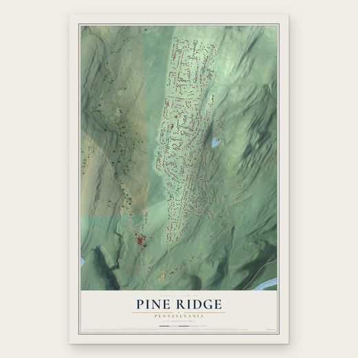 Pine Ridge, Pennsylvania map print, the full design