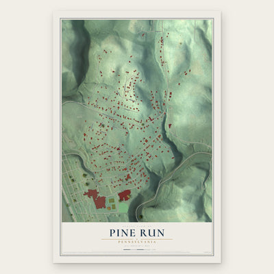 Pine Run, Pennsylvania map print, the full design