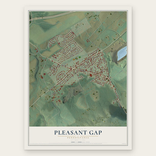 Pleasant Gap, Pennsylvania map print, the full design