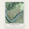 Pleasant View, Pennsylvania map print, the full design