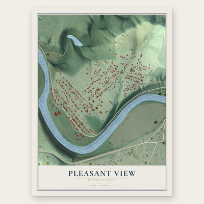 Pleasant View, Pennsylvania map print, the full design
