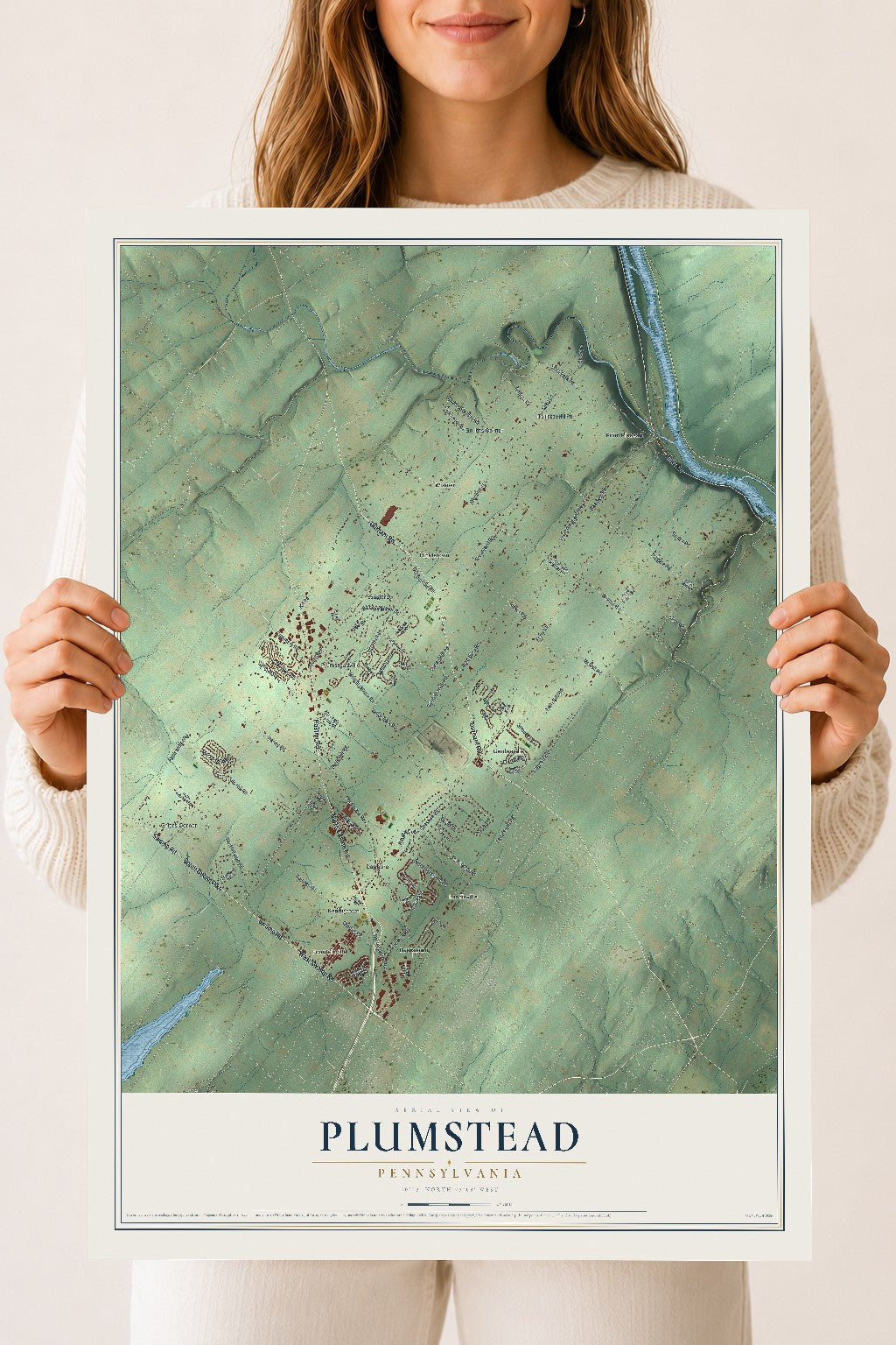 Map of Plumstead, Pennsylvania, 18 x 24 inch unframed archival matte print