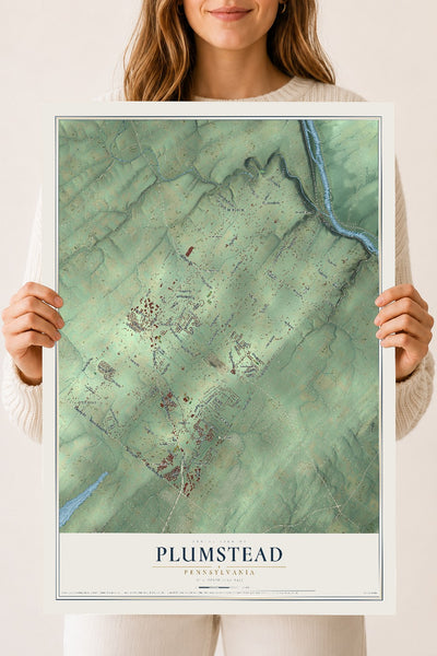 Map of Plumstead, Pennsylvania, 18 x 24 inch unframed archival matte print