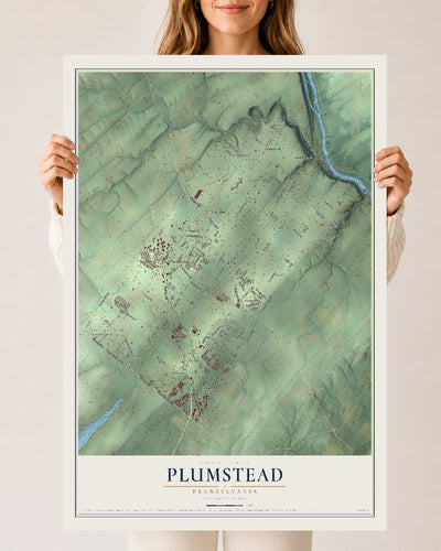 Map of Plumstead, Pennsylvania, 24 x 36 inch unframed archival matte print