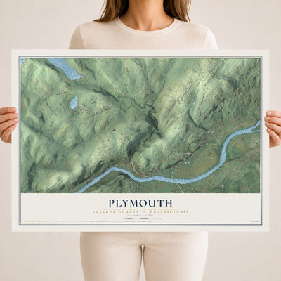 Map of Plymouth, Luzerne County, Pennsylvania, 18 x 24 inch unframed archival matte print