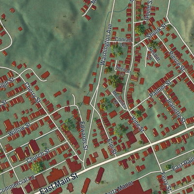 Second close-up of the map of the Borough of Plymouth, Luzerne County, Pennsylvania print showing more streets and buildings