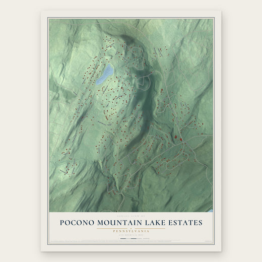 Pocono Mountain Lake Estates, Pennsylvania map print, the full design