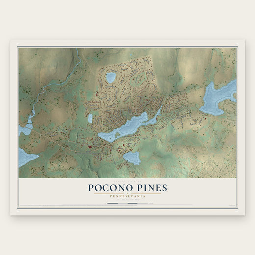 Pocono Pines, Pennsylvania map print, the full design