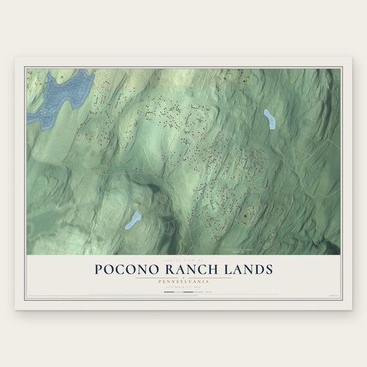 Pocono Ranch Lands, Pennsylvania map print, the full design