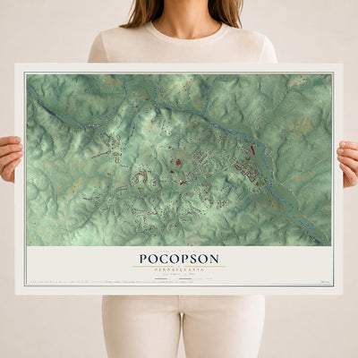 Map of Pocopson, Pennsylvania, 18 x 24 inch unframed archival matte print