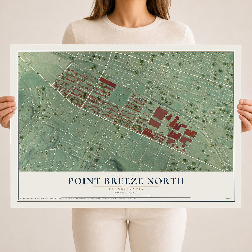 Map of Point Breeze North, Pennsylvania, 18 x 24 inch unframed archival matte print