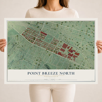 Map of Point Breeze North, Pennsylvania, 18 x 24 inch unframed archival matte print