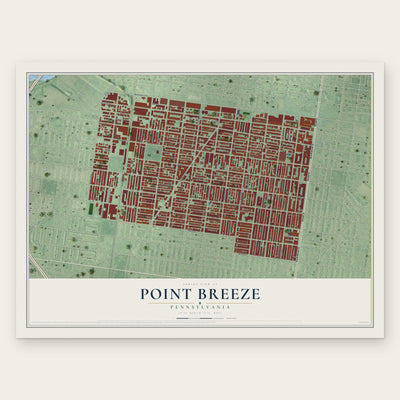 Point Breeze, Philadelphia, Pennsylvania map print, the full design