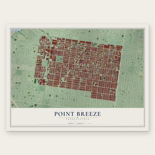 Point Breeze, Philadelphia, Pennsylvania map print, the full design