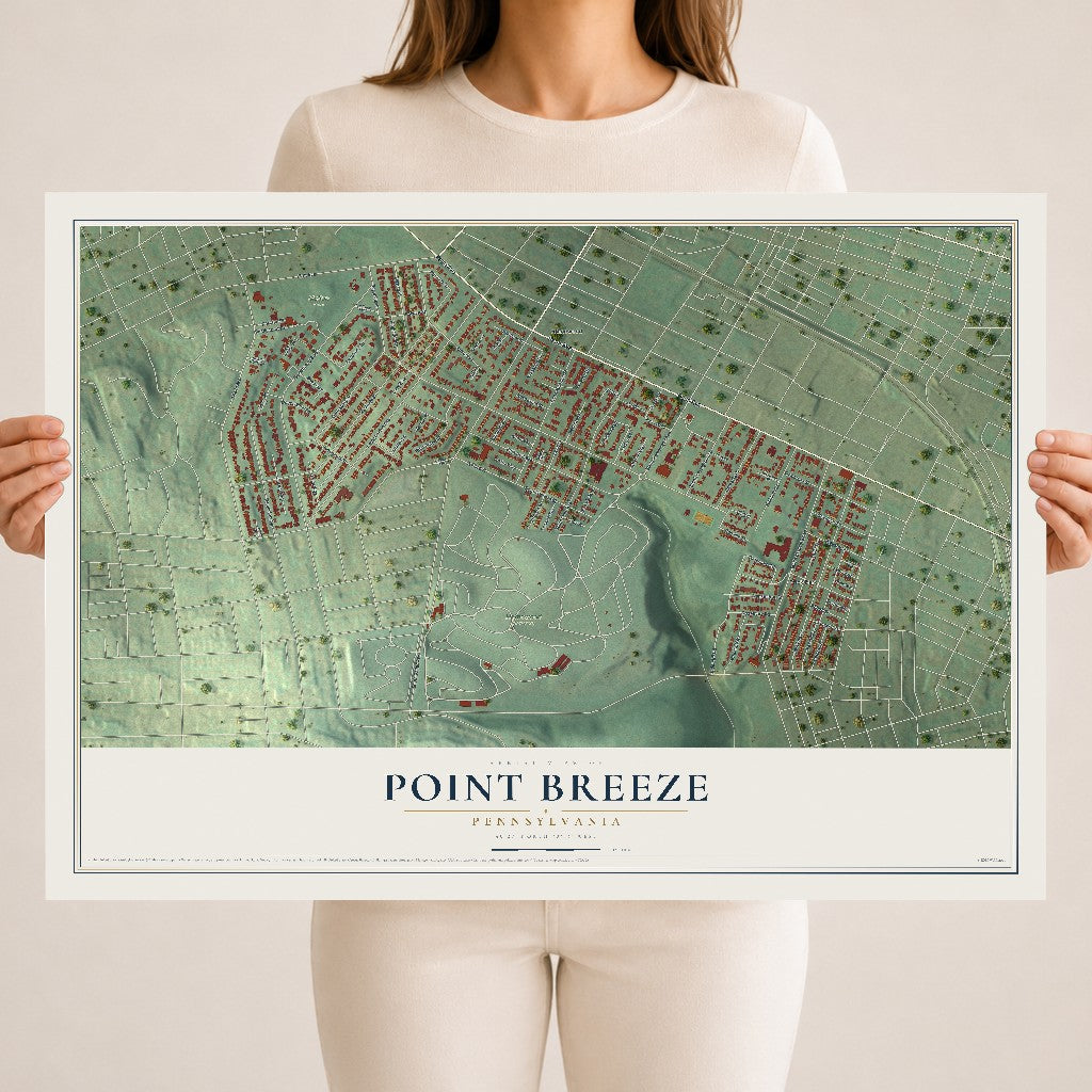 Map of Point Breeze, Pennsylvania, 18 x 24 inch unframed archival matte print