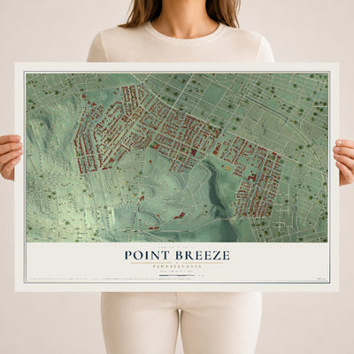 Map of Point Breeze, Pennsylvania, 18 x 24 inch unframed archival matte print