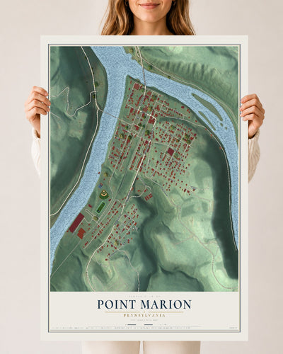 Map of Point Marion, Pennsylvania, 24 x 36 inch unframed archival matte print